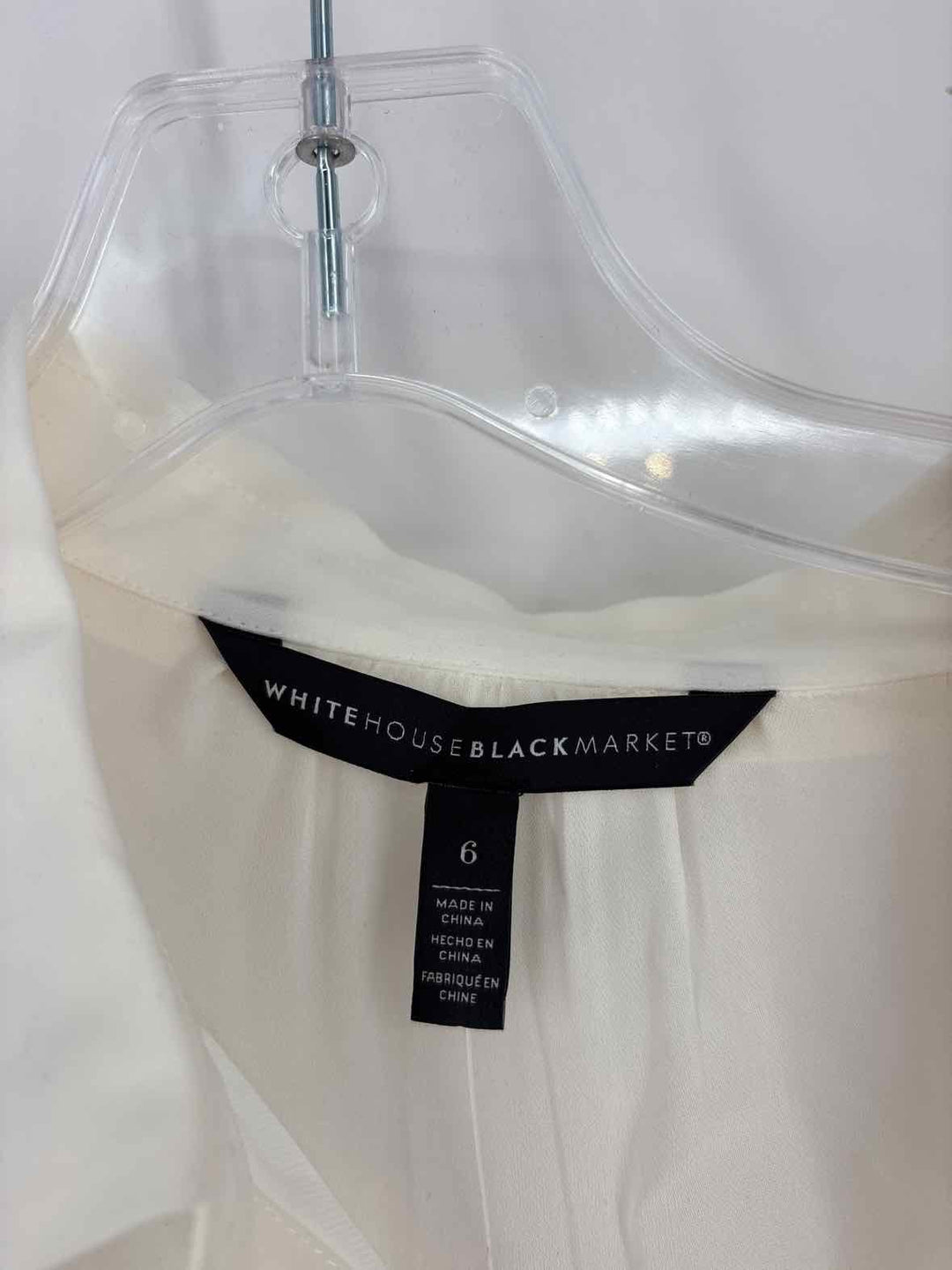 Size 6 White House Black Market Cream Shirt
