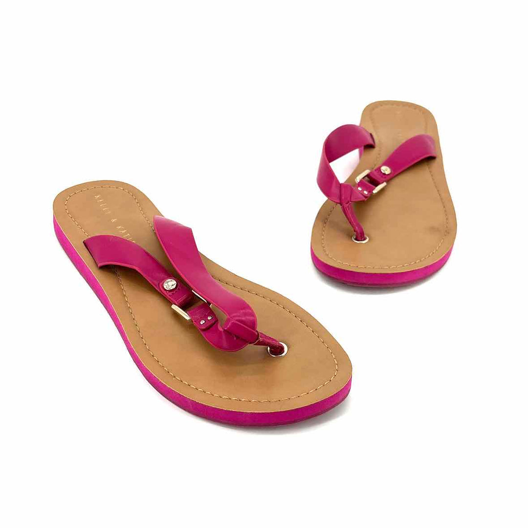 Shoe Size 9 KELLY & KATIE Hot Pink Faux Leather Sandals