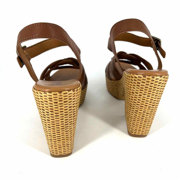 Shoe Size 10 KORKS Brown Faux Leather Sandals