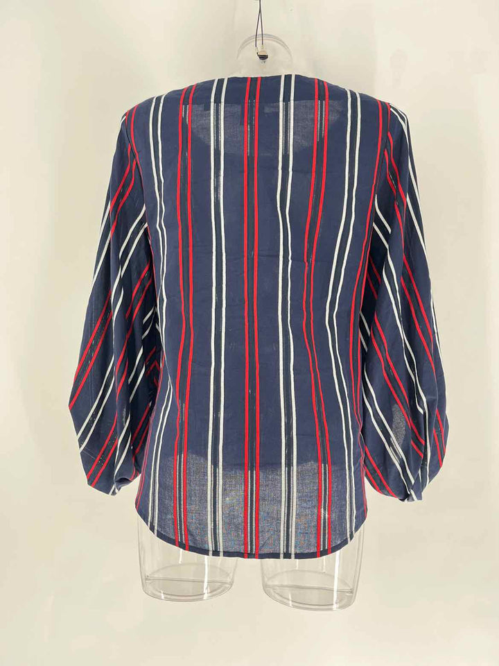 Size M CABI Navy Print Shirt