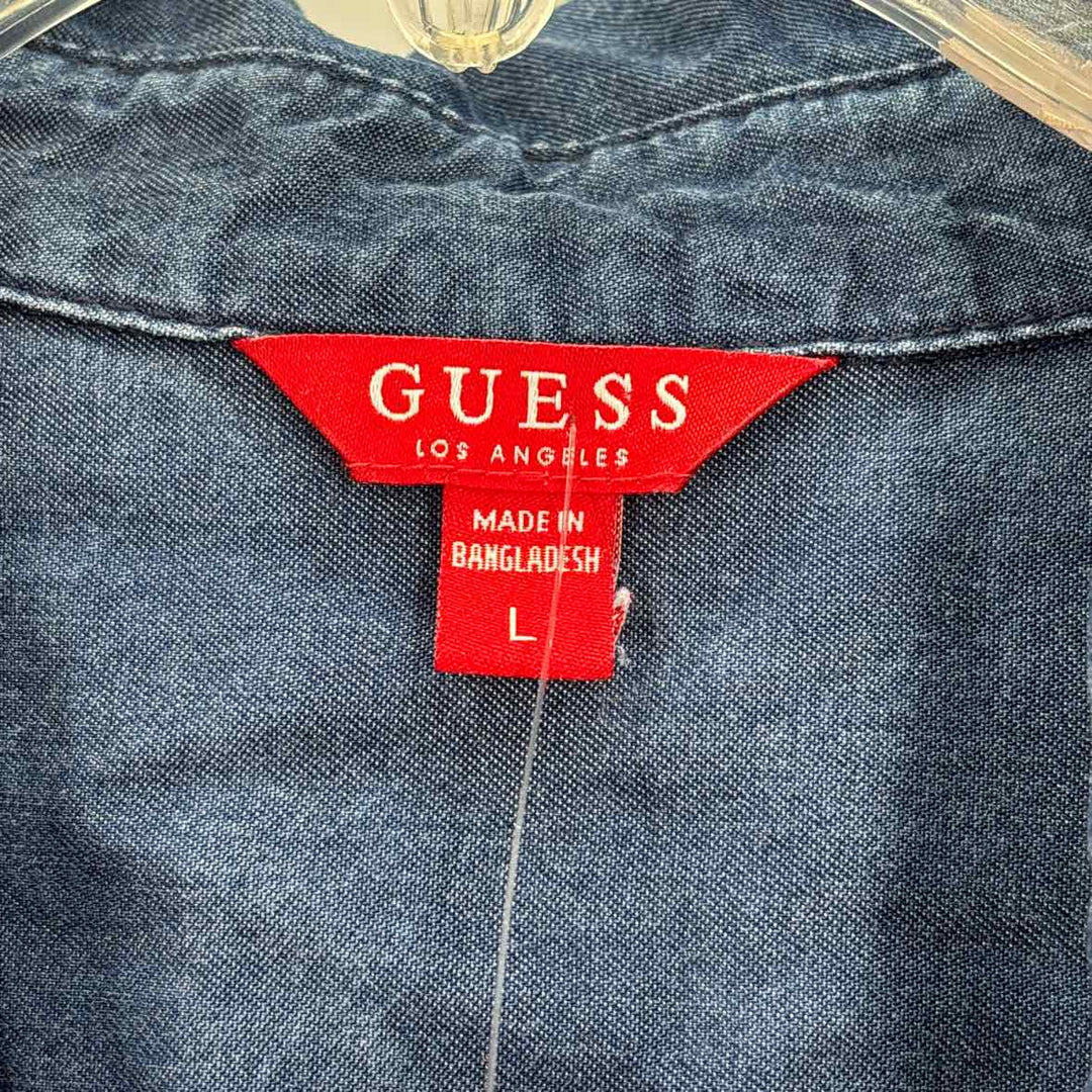 Size L GUESS Navy Chambray Dress