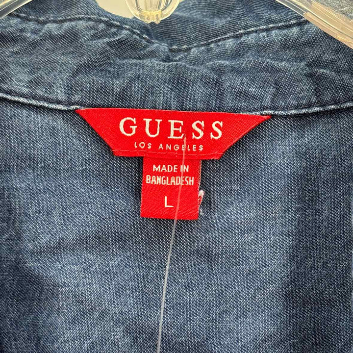 Size L GUESS Navy Chambray Dress