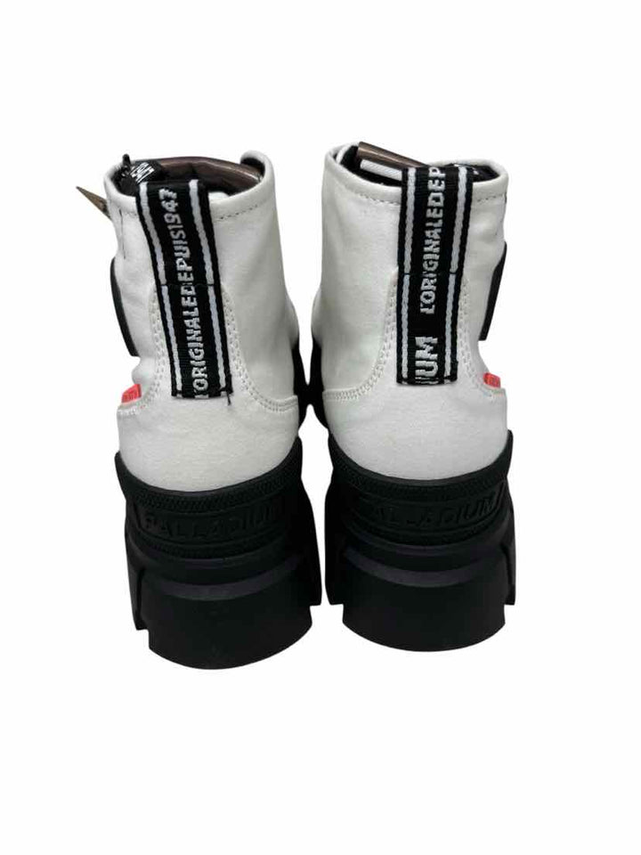 Shoe Size 10 White Canvas Boots