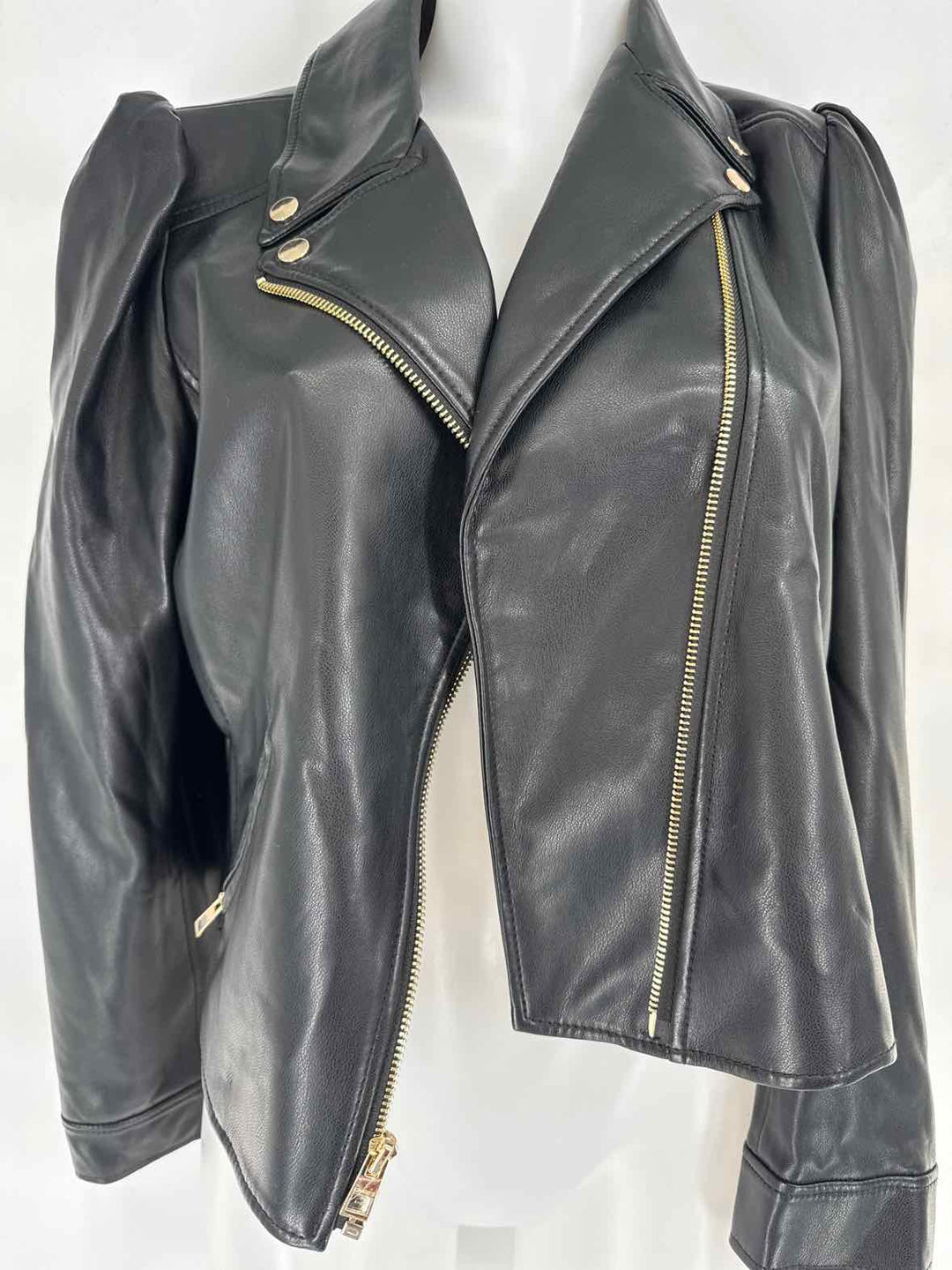 Size S Chico's Black PLEATHER Jacket