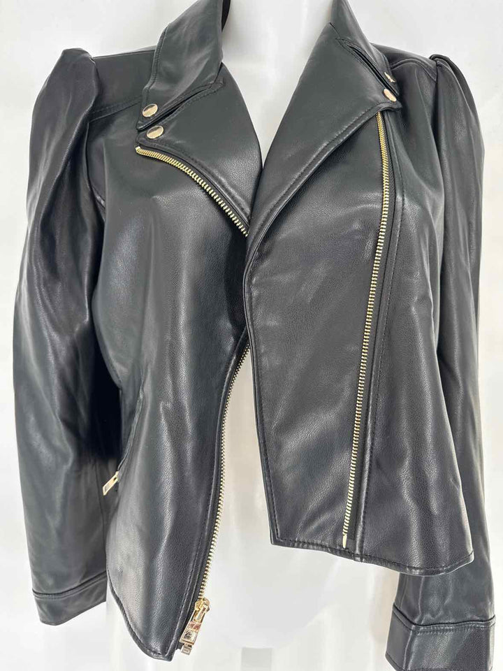 Size S Chico's Black PLEATHER Jacket