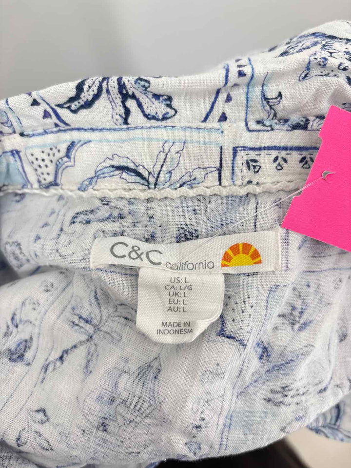 Size L C&C Blue Print Dress