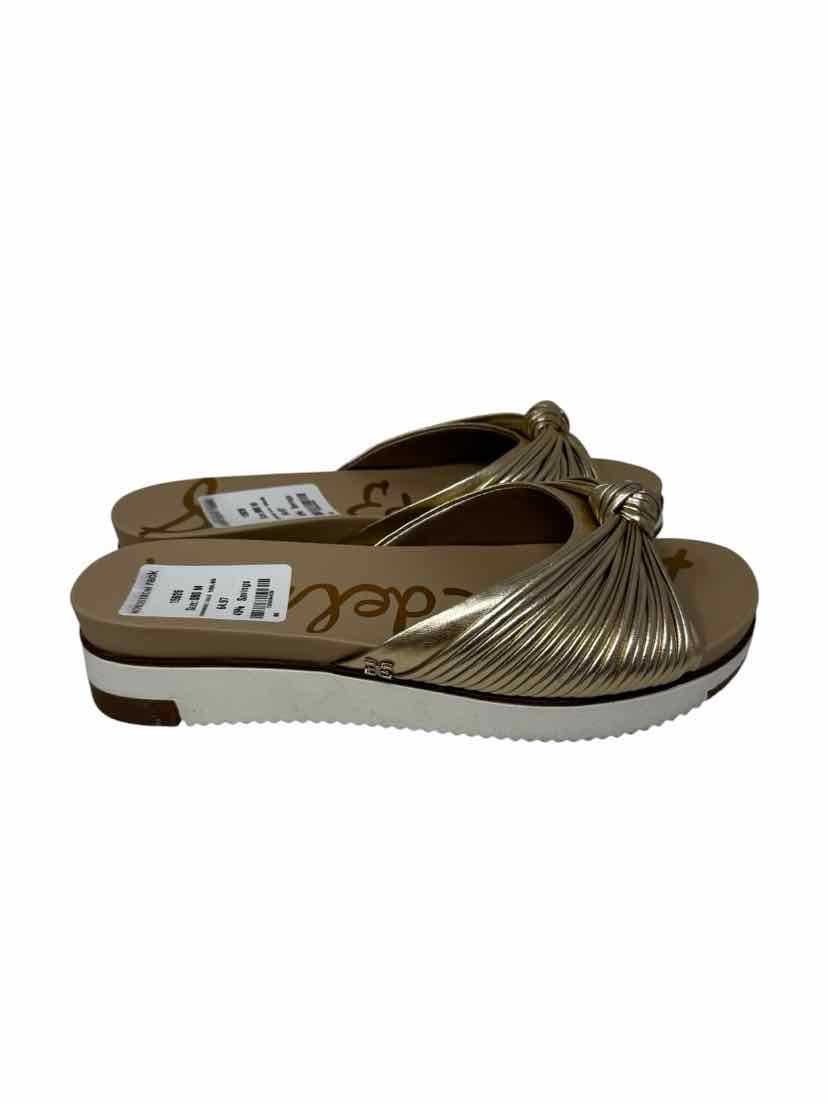 Shoe Size 8 Sam Edeleman Gold Leather Sandals