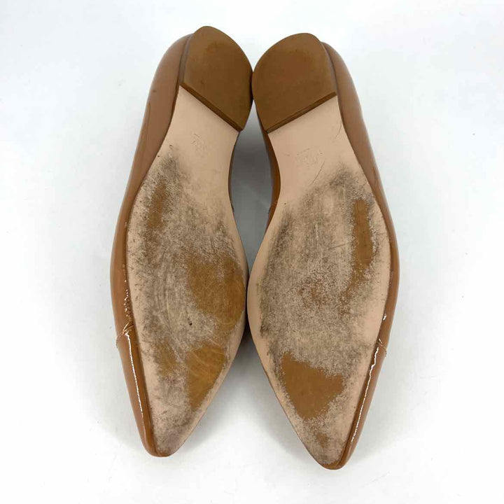 Shoe Size 8 Tan PATENT Flats