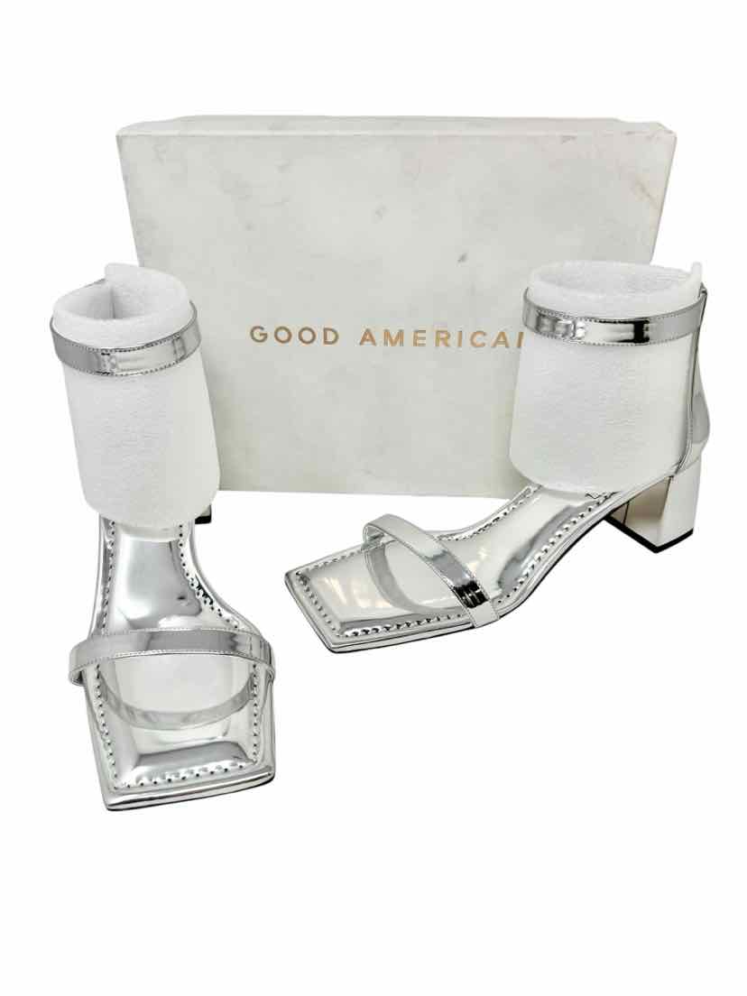 Shoe Size 10.5 GOOD AMERICAN Silver Sandals