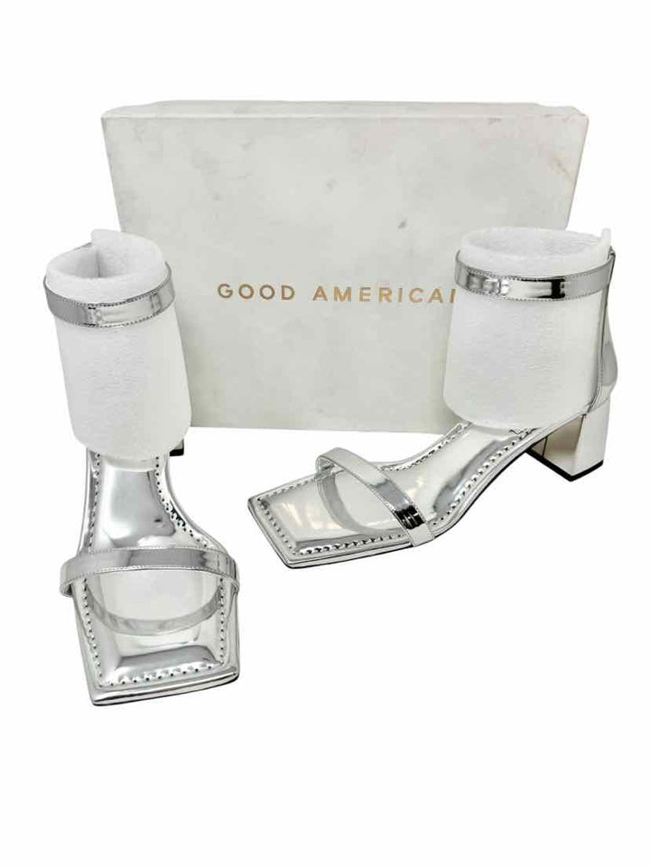Shoe Size 10.5 GOOD AMERICAN Silver Sandals