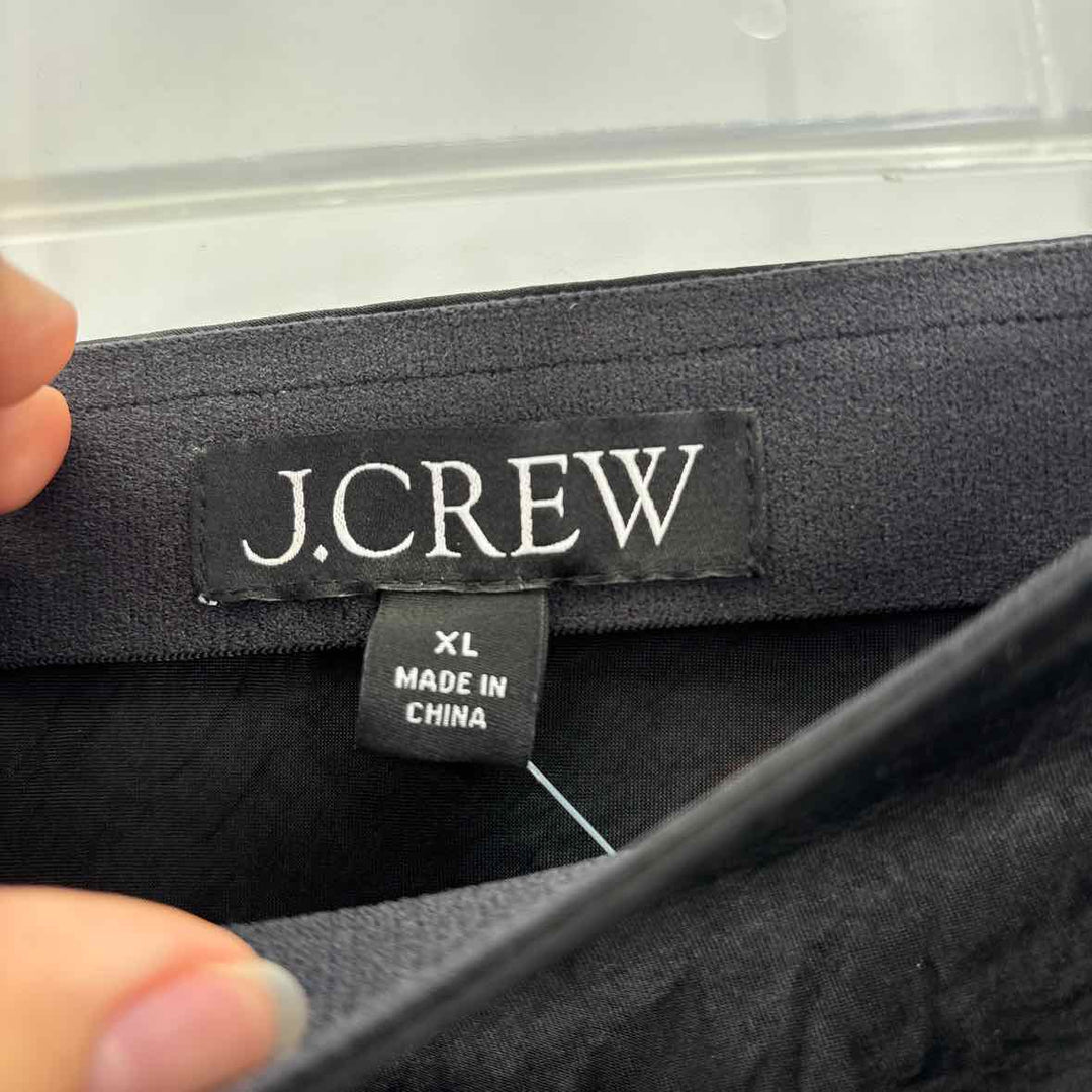 Size XL J Crew Black Satin Skirt