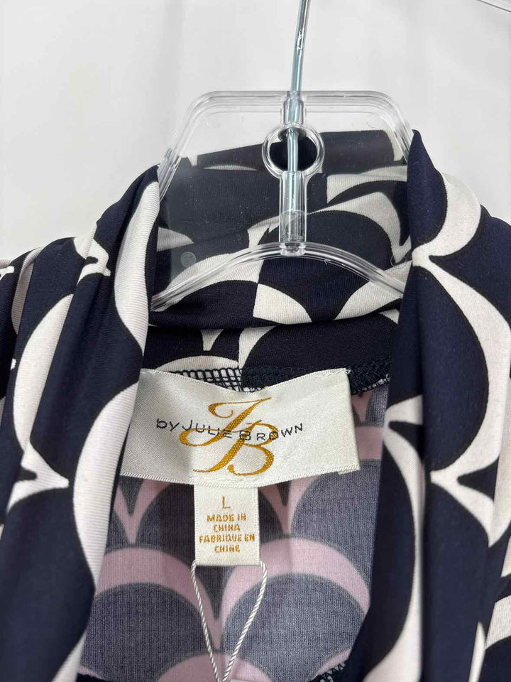 Size L JULIE BROWN Navy Print Dress