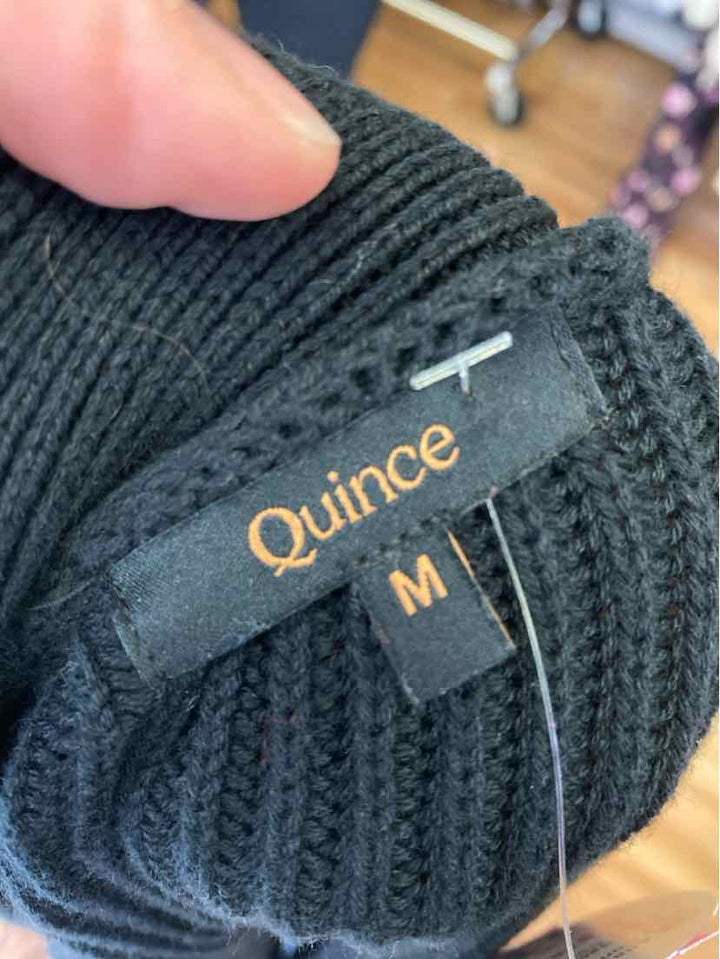 Size M QUINCE Black Knit Cardigan