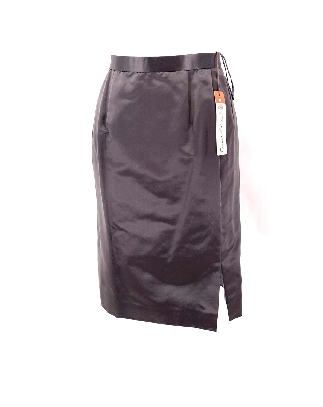 Size 4 OSCAR DE LA RENTE Gray Silk Luxury - Dress