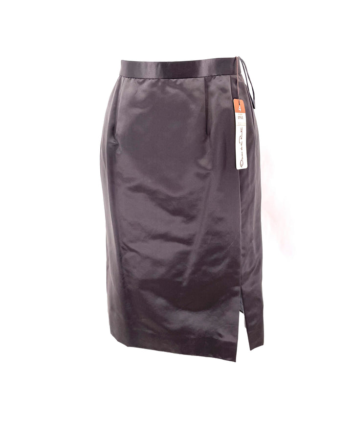 Size 4 OSCAR DE LA RENTE Gray Silk Luxury - Dress