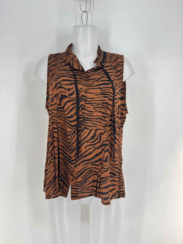 Size M White House Black Market Brown Print Shirt