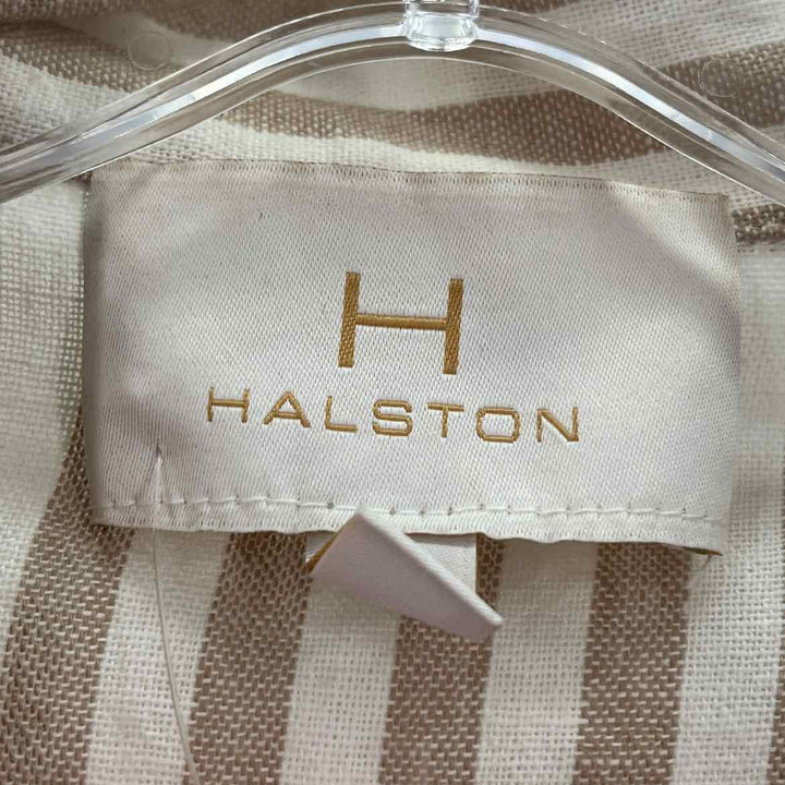Size XL HALSTON Tan Linen Blazer