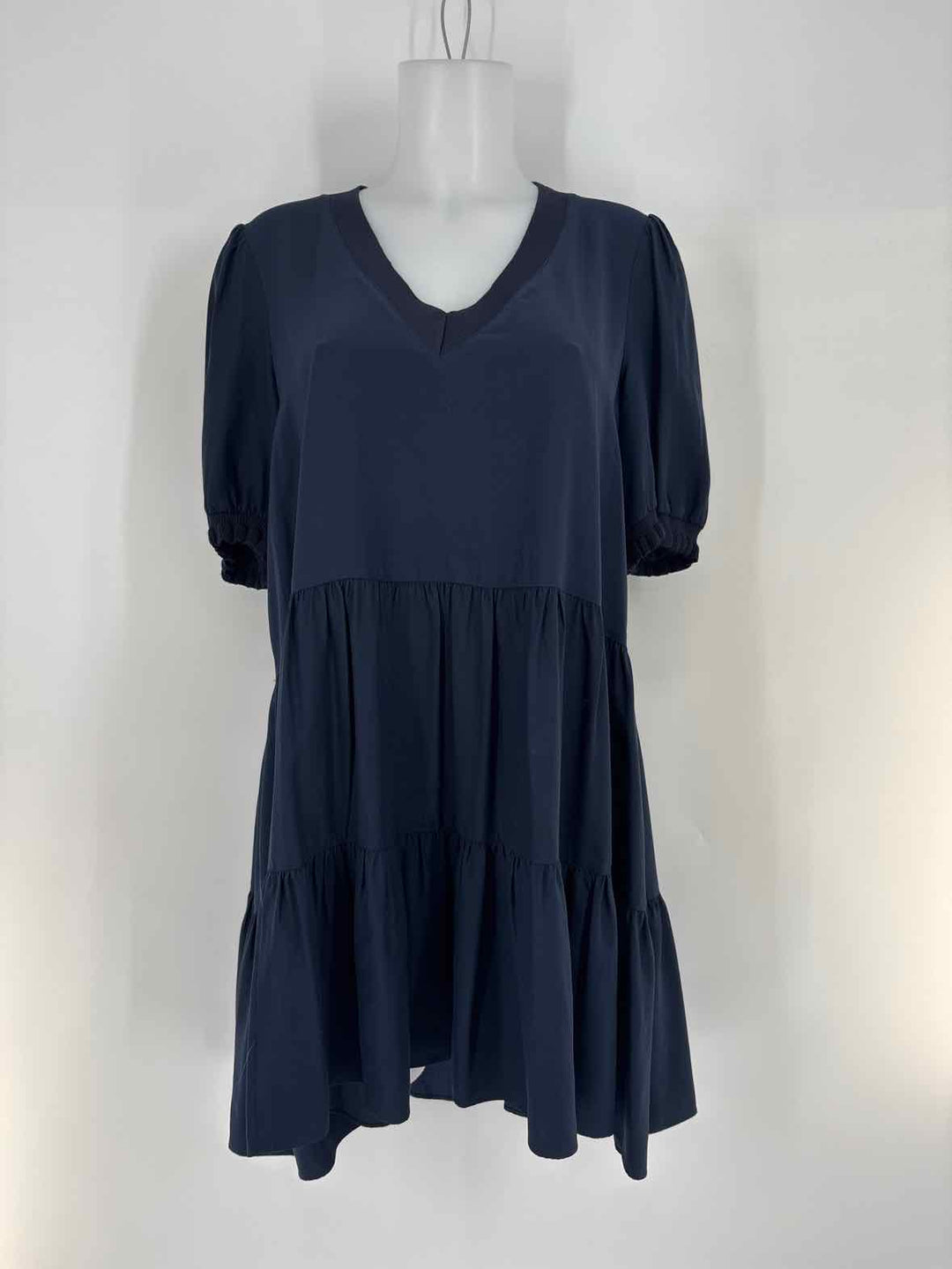 Size M CINQ DE SEPT Navy Silk Dress