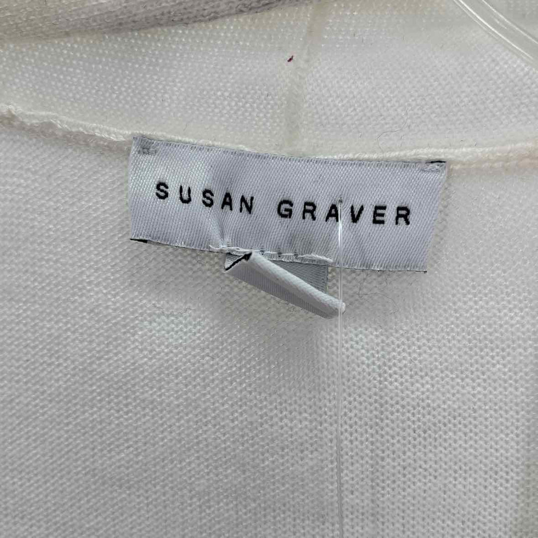 Size L SUSAN GRAVER Ivory Knit Sweater