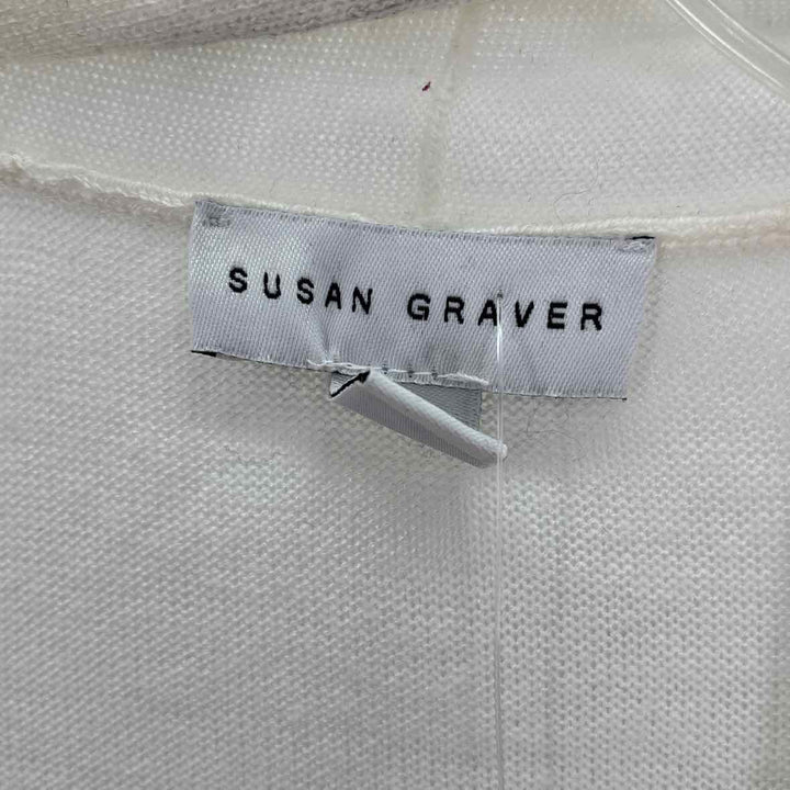 Size L SUSAN GRAVER Ivory Knit Sweater