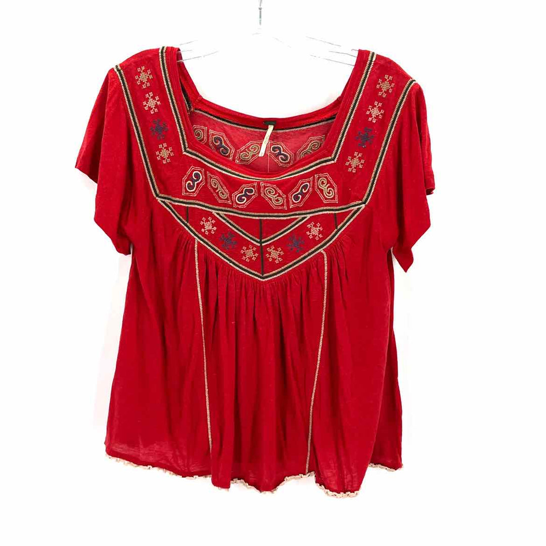 Size M FREE PEOPLE Red Shirt