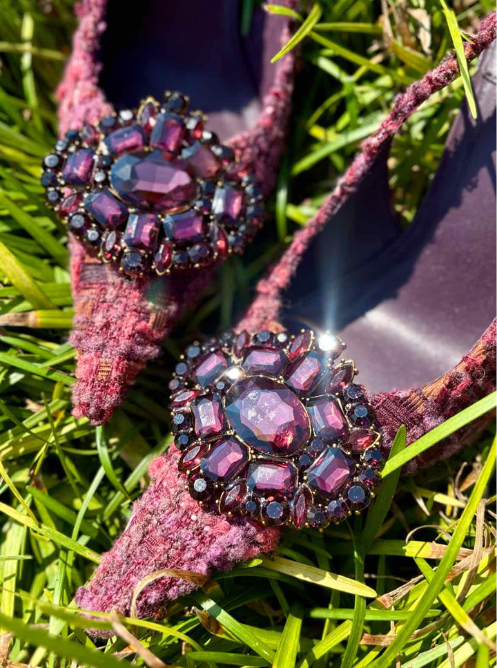 Shoe Size 7.5 JEFFREY CAMPBELL Purple Print Tweed Pumps