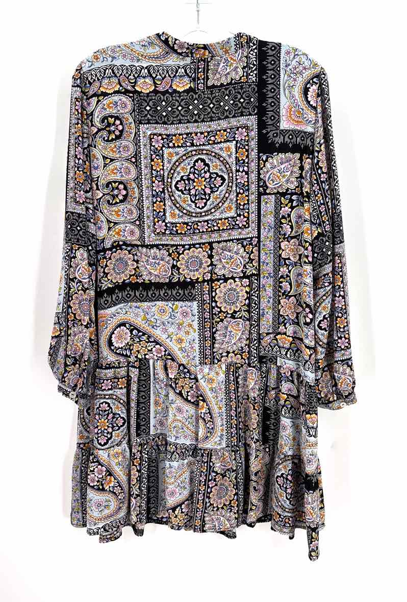 Size L Black Print Dress