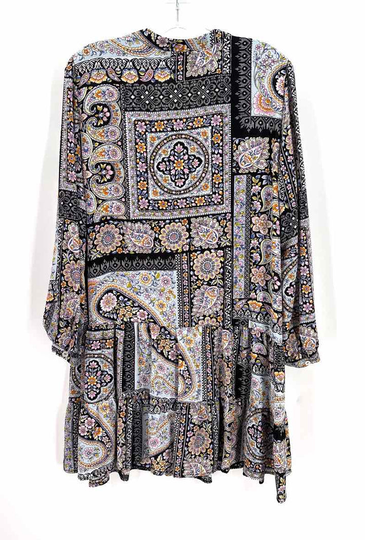 Size L Black Print Dress