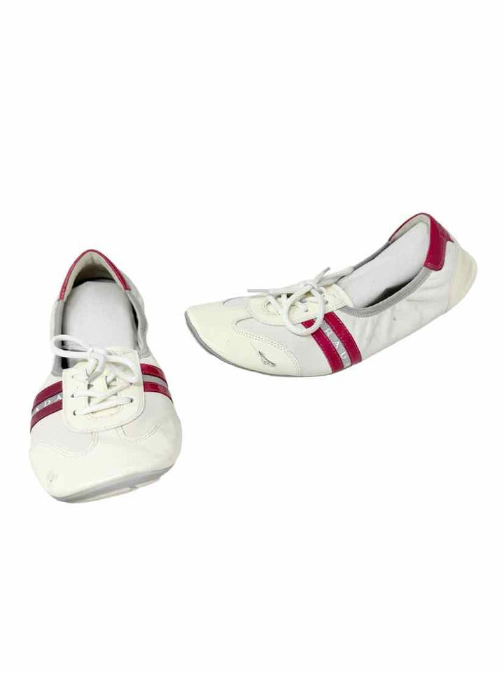 Shoe Size 38.5 PRADA White PATENT Luxury - Flats
