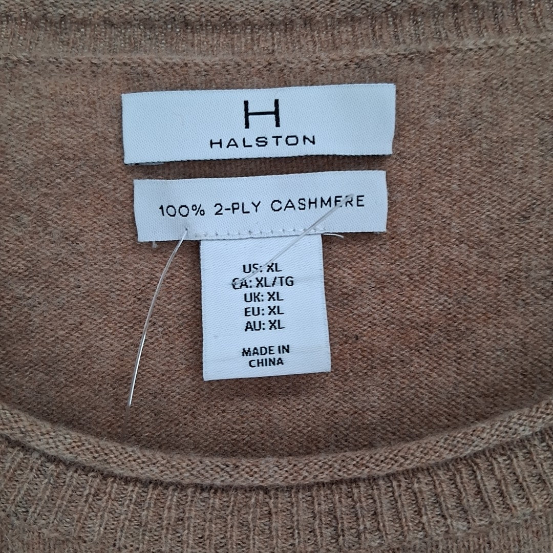 Size XL HALSTON Beige Cashmere Sweater