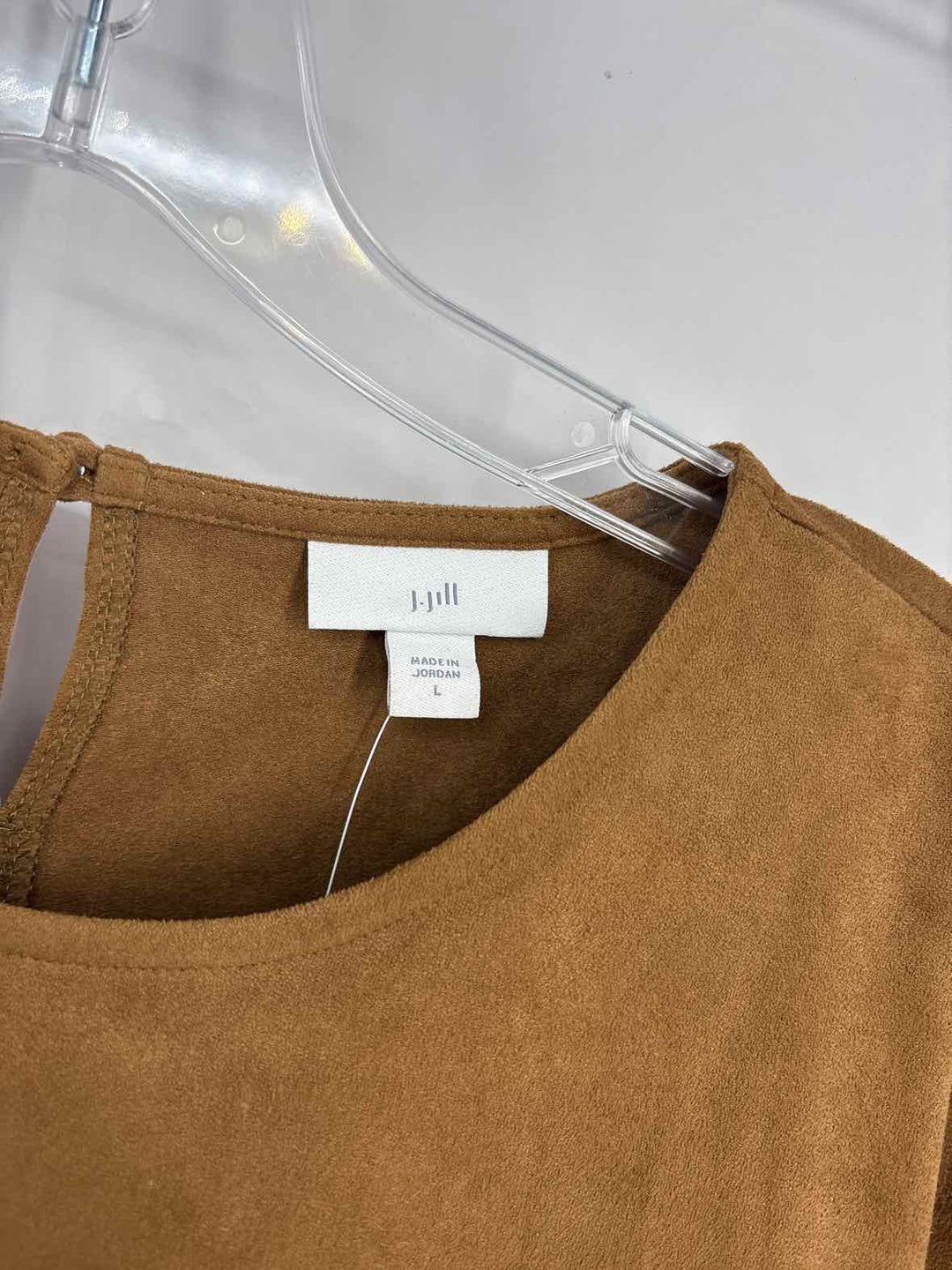 Size L J JILL Tan Suede Shirt