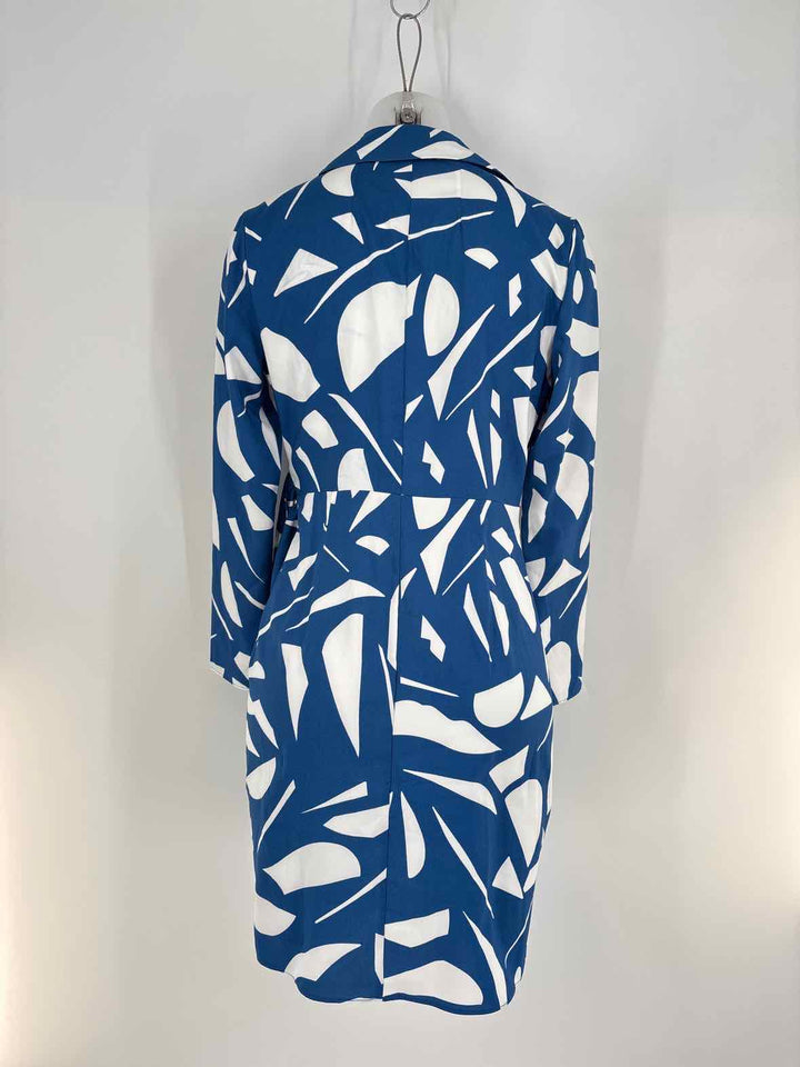 Size 6 LONDON TIMES Blue Print Dress