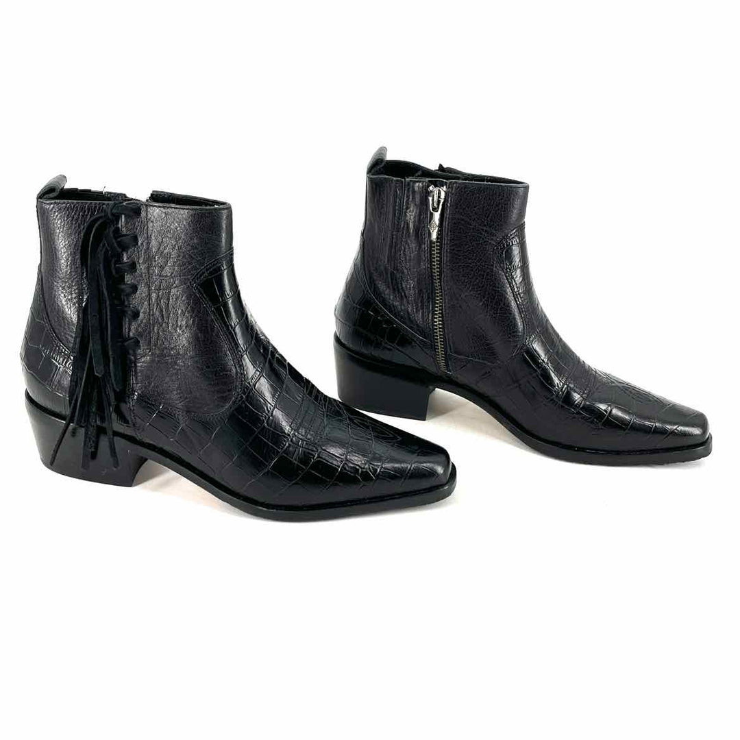 Shoe Size 8.5 DONALD PLINER Black Leather Boots