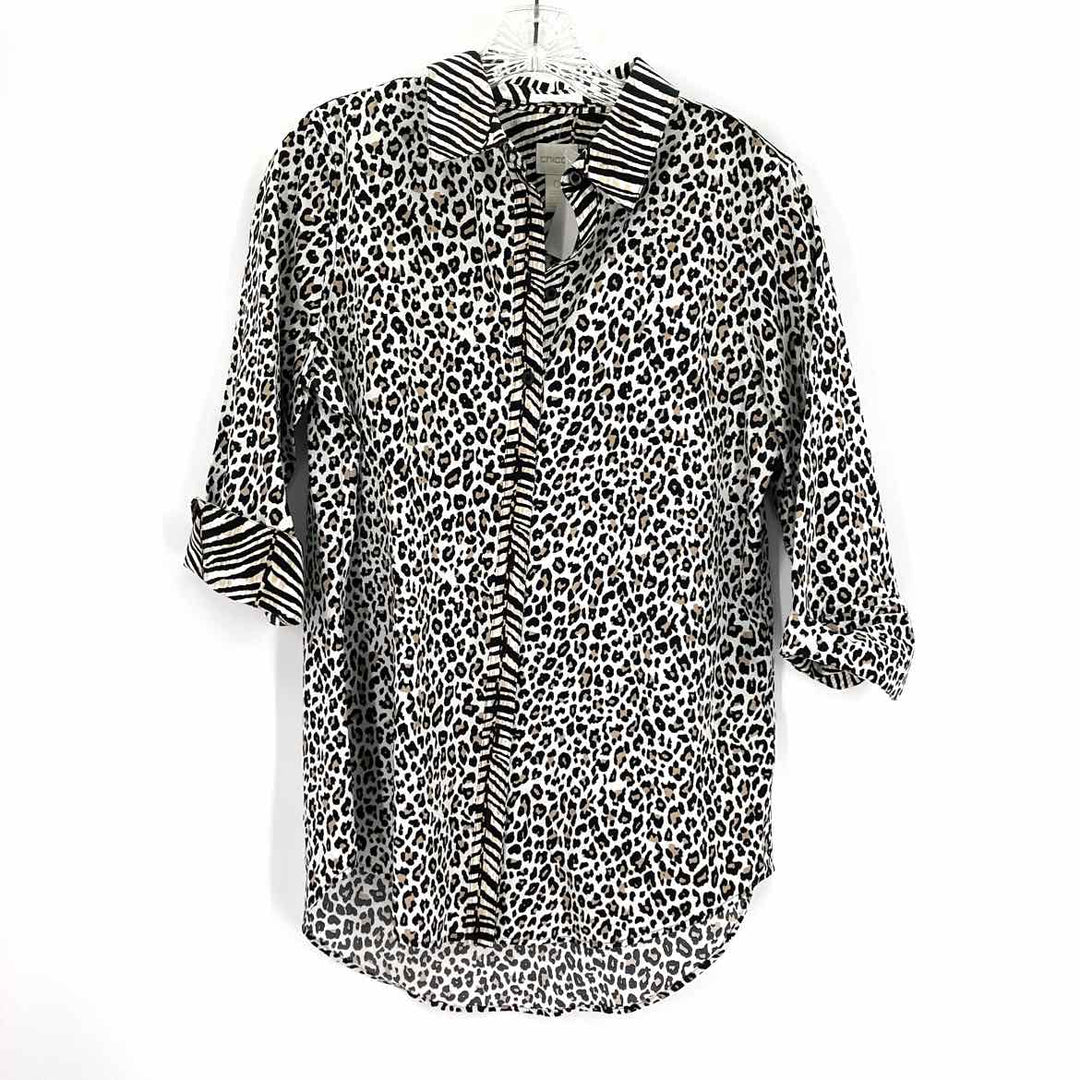 Size S Chico's Black Print Shirt