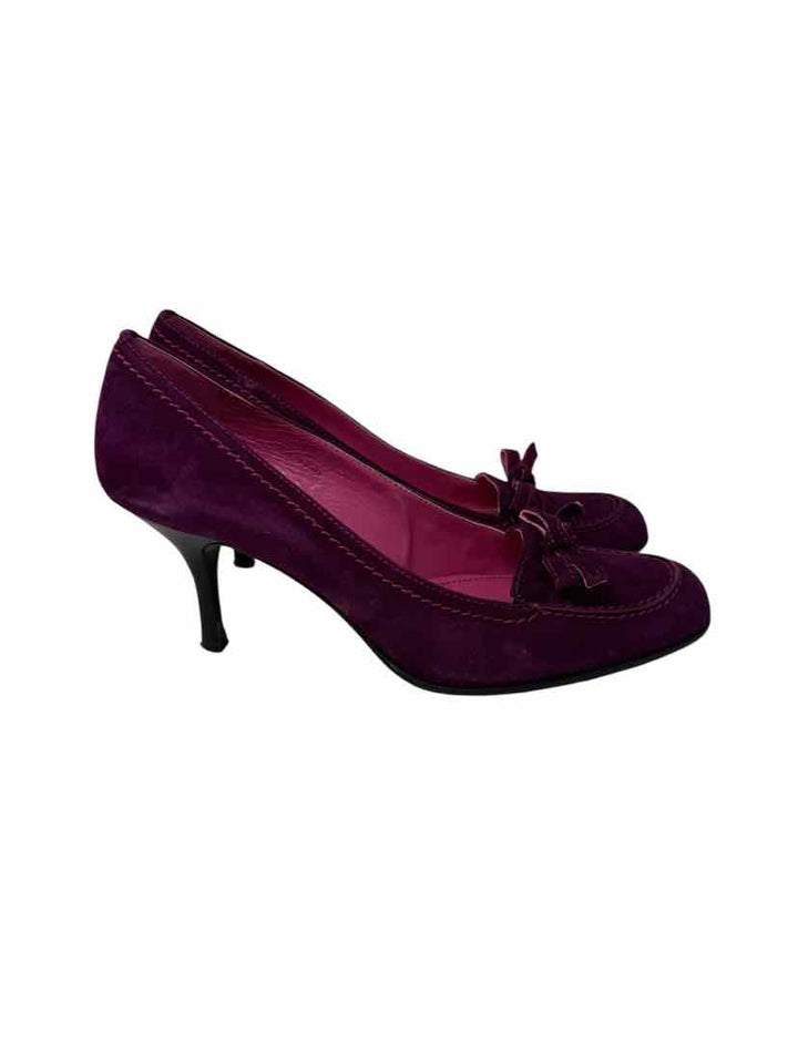 Shoe Size 7.5 Coach Purple Suede Heels