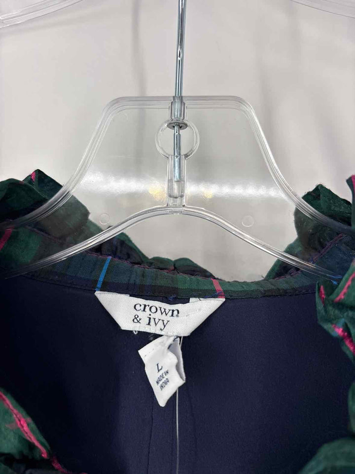 Size L CROWN &amp; IVY Blue Shirt