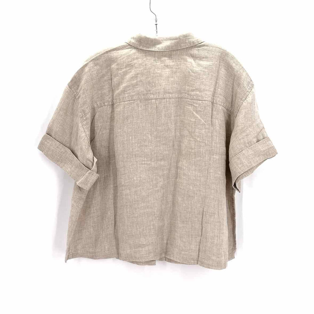 Size L Chico's Tan Linen Shirt