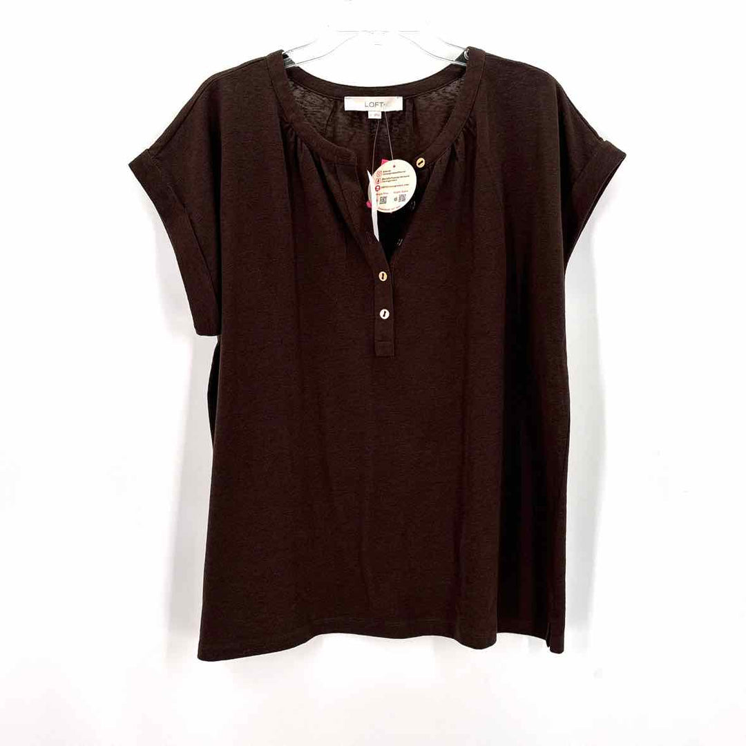 Size L LOFT Brown Knit Shirt