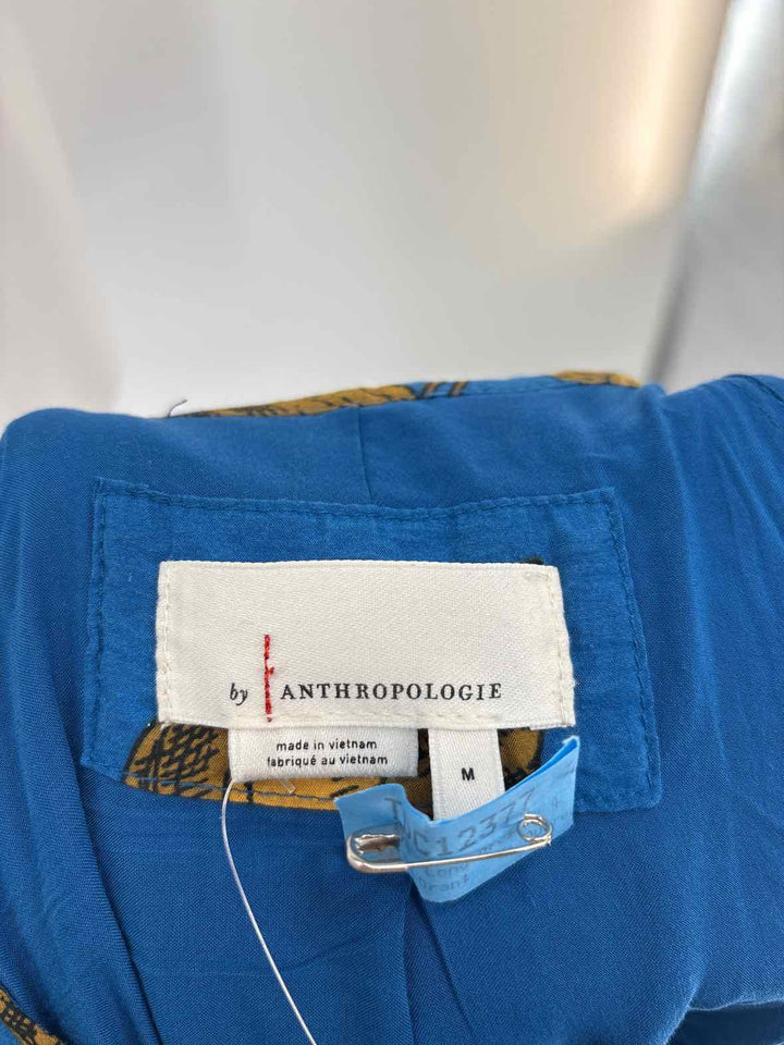 Size M Anthropologie Blue Print Dress