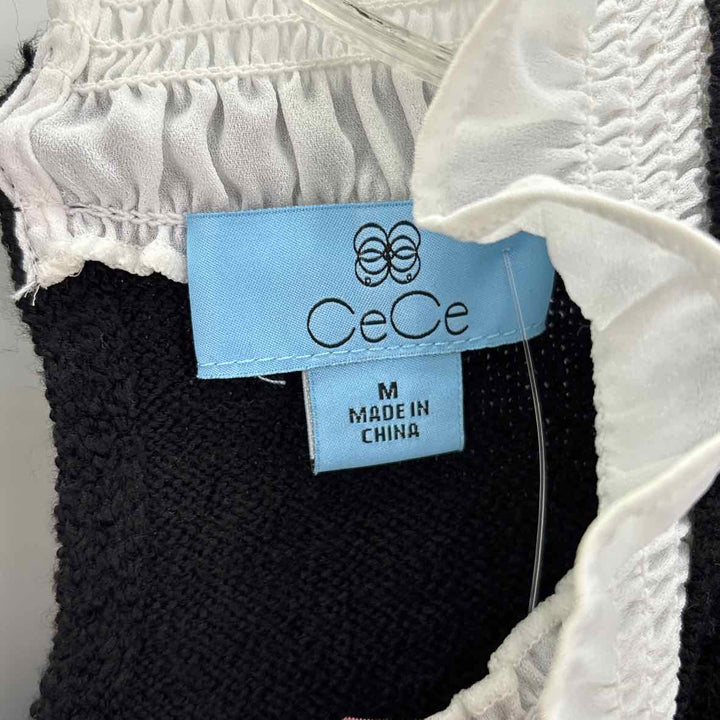 Size M CECE Black Knit Sweater