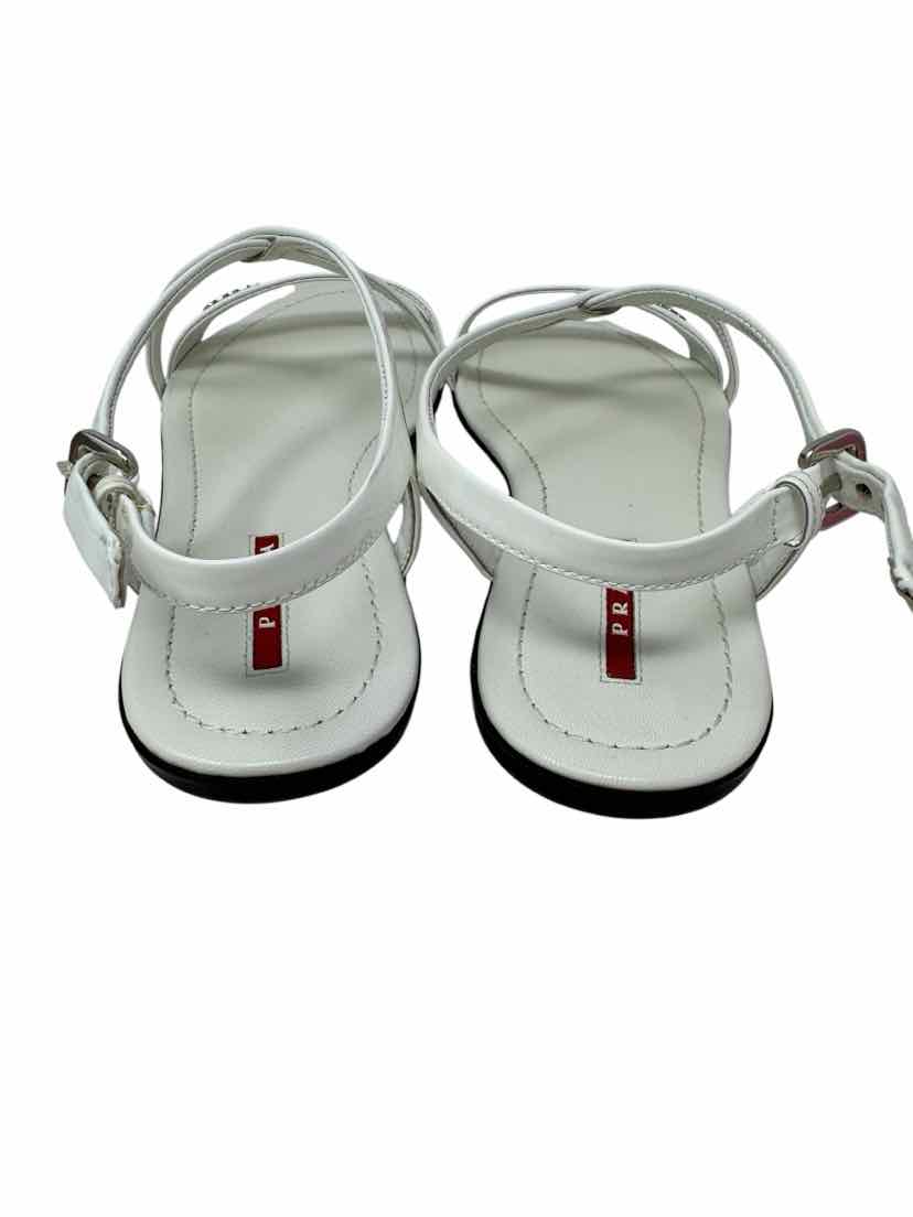 Shoe Size 39 PRADA White Leather Luxury - Sandals
