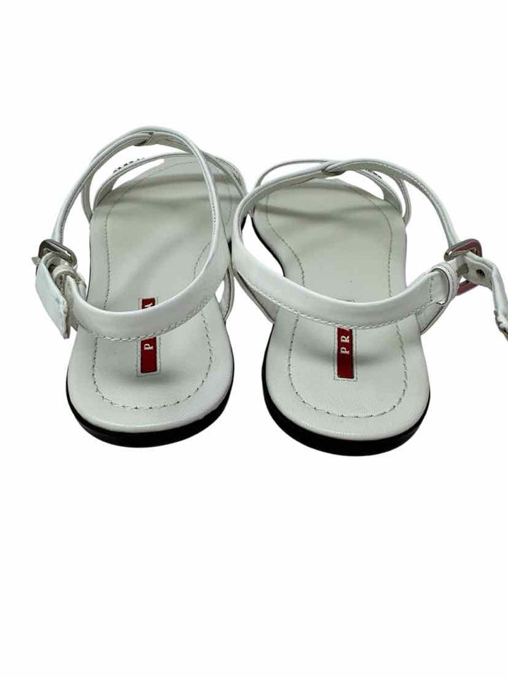 Shoe Size 39 PRADA White Leather Luxury - Sandals