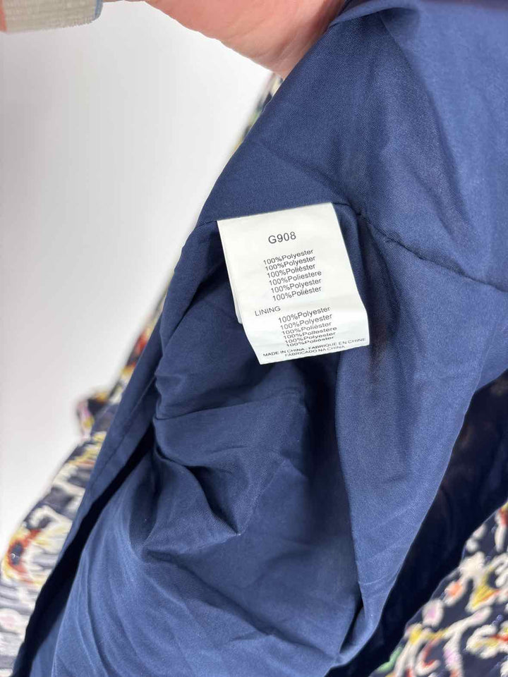 Size S MOLLY BRAKEN Navy Print Dress
