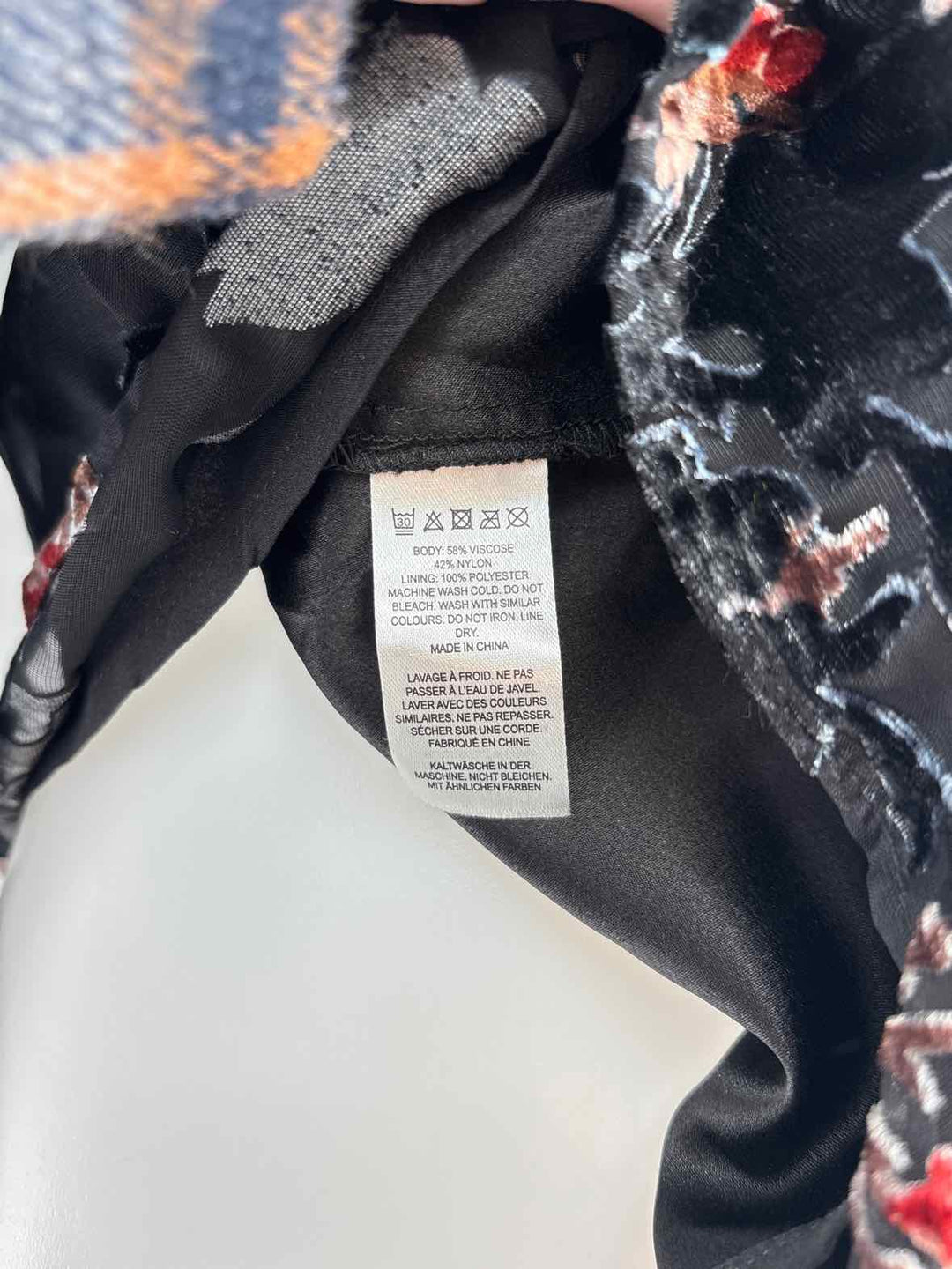 Size XL FRENCH CONNECTION Black Print Shirt