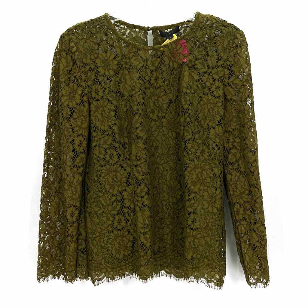 Size 6 J Crew Green Shirt