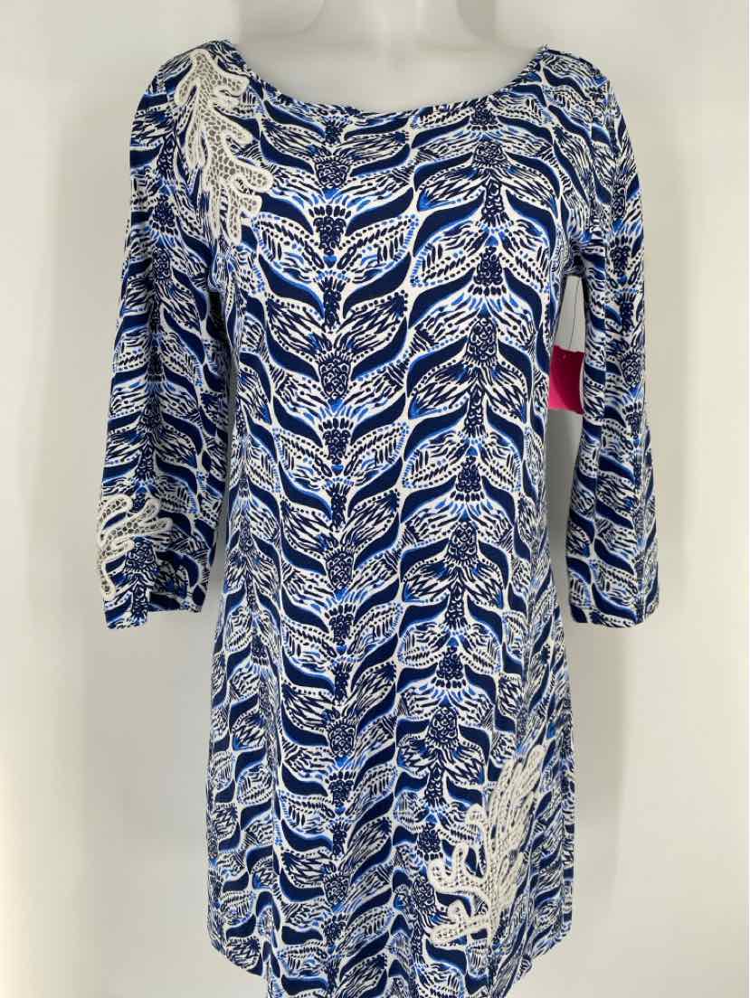 Size M Lilly Pulitzer Navy Print Dress