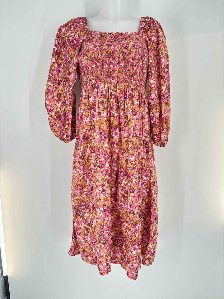 Size M J Crew PINK PRINT Dress
