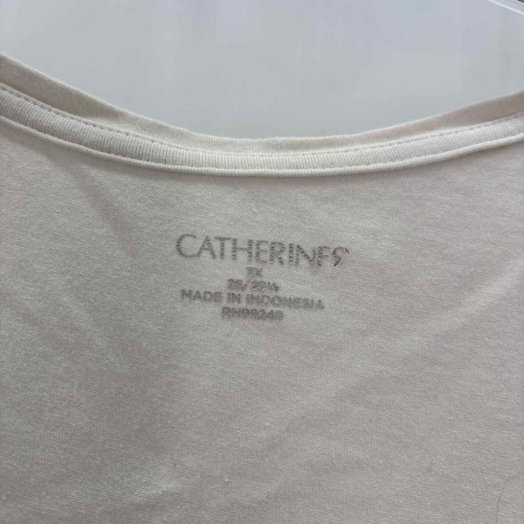 Size 3X CATHERINES Cream Knit Shirt