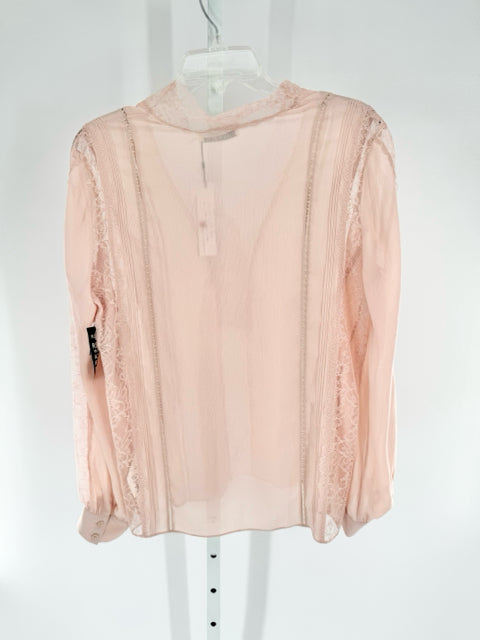 Size L Alice + Olivia Pink Lace Shirt