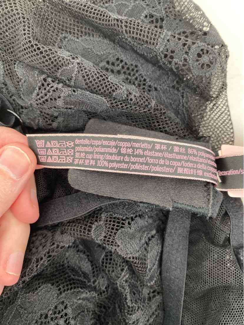 Size L VICTORIA SECRET Black Lace Bra